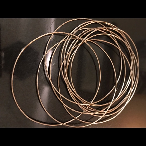 NWOT  cluster of silver-tone bracelets - Picture 1 of 2